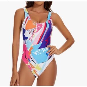 Retro 80s/90s Inspired High Cut Low Back Padding One Piece Swimwear